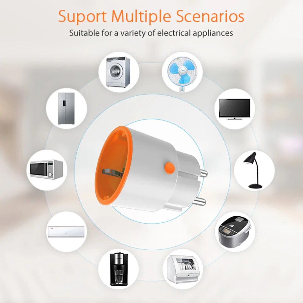 The Tuya Smart Home Zigbee 3.0 Power Meter Plug is a smart plug device that allows you to remotely control and monitor the energy usage of your connected devices. Here are some features and benefits of this device: